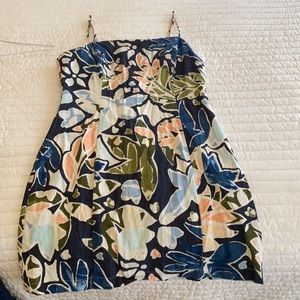 Multicolored adjustable strap mini dress,